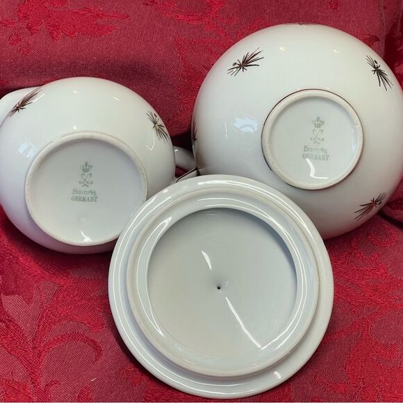 MCM Oscar Schaller & Co. Starburst Creamer and Sugar Bowl with Lid. RARE! - Picture 2 of 11